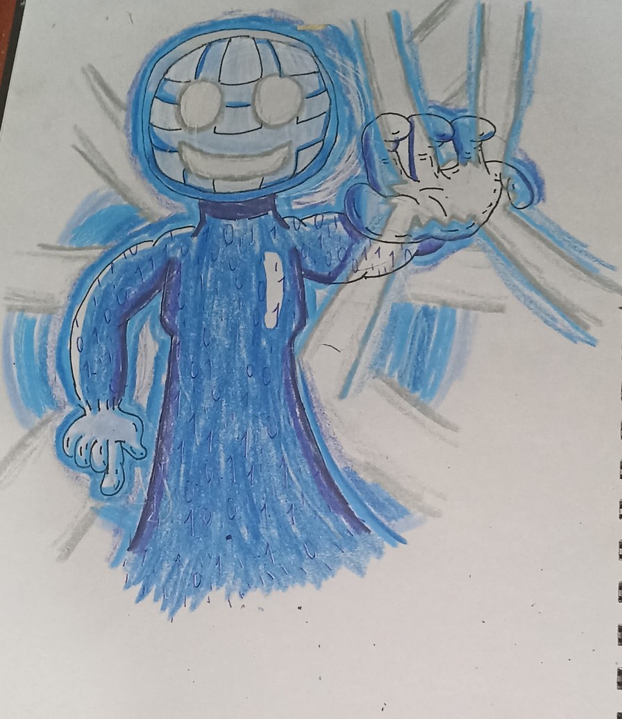 Aqui está otro personaje, se llama EC y es la personificacion del Internet, adivinen si es bueno o malo - meme