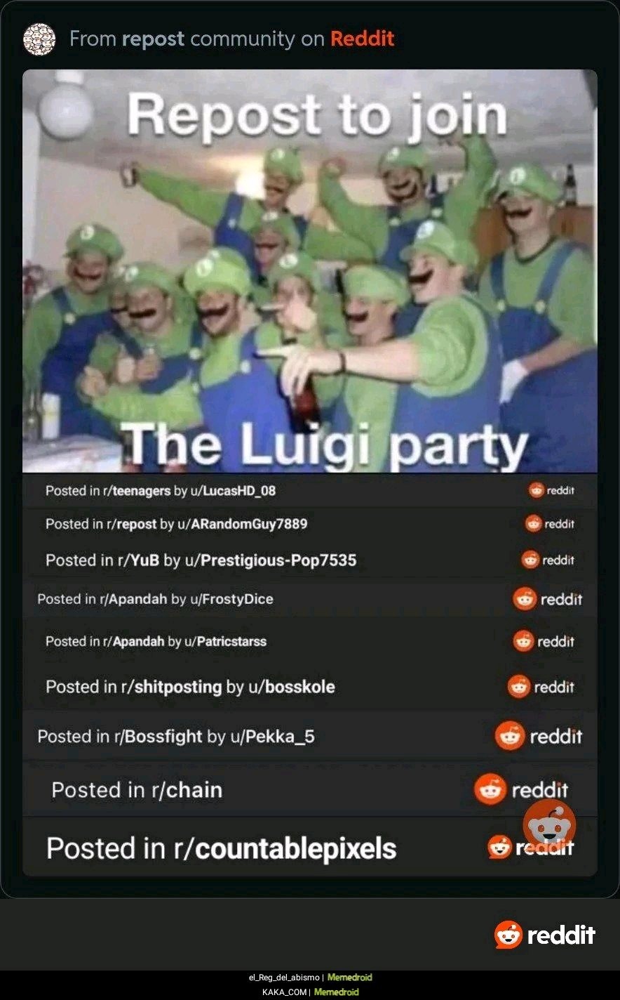 Luigi party - meme