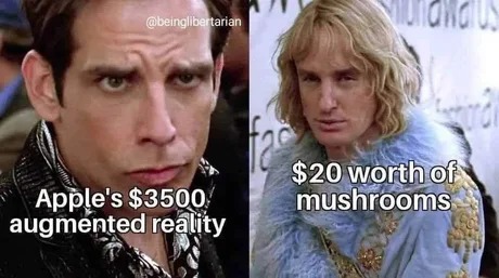 Vision Pro vs Magic mushrooms - meme