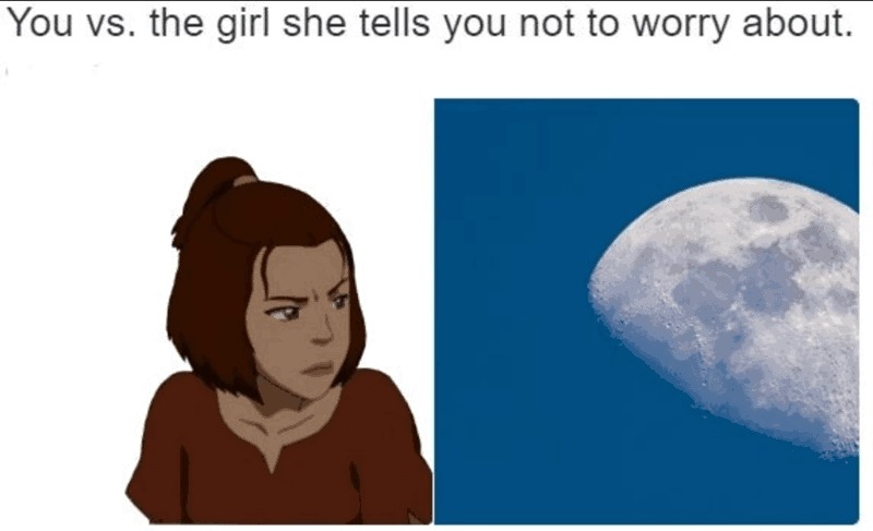 My girlfriend became the moon - meme