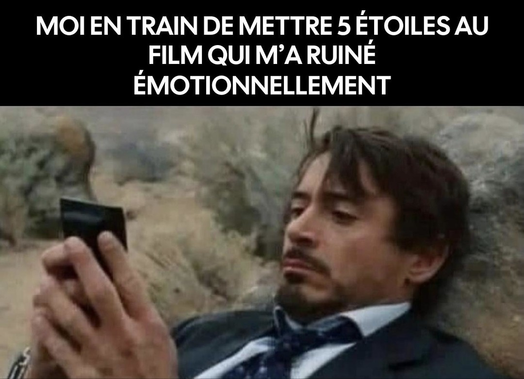 Moi en train de liker un film qui m'a détruit l'âme - meme