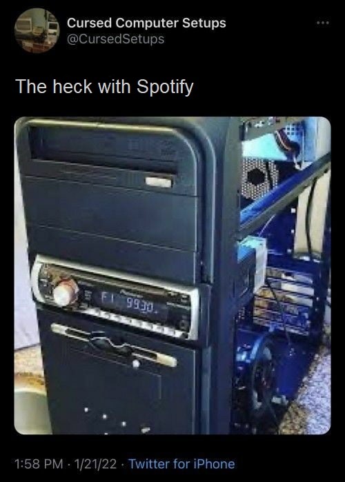 The heck with Spotify - meme