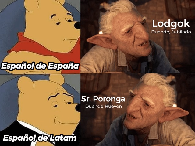 Doblaje español de españa vs de latam - meme