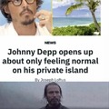 Johnny Depp on his private island