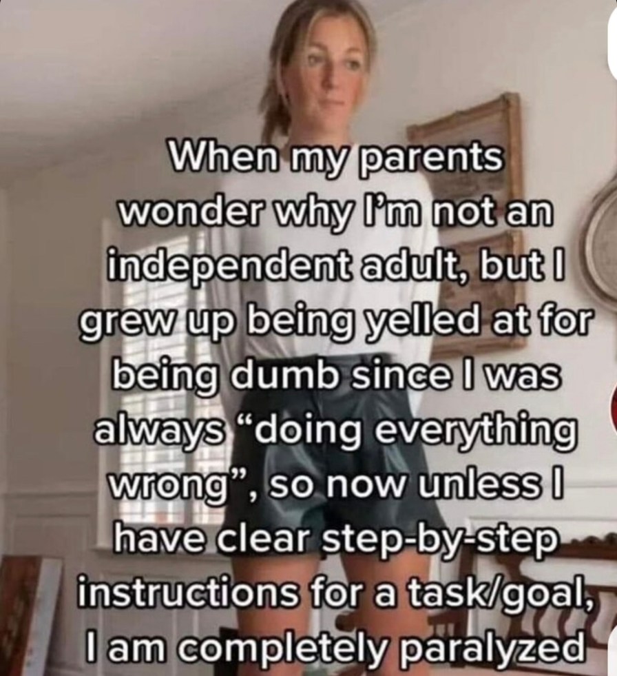 Why I'm paralyzed without clear steps - meme