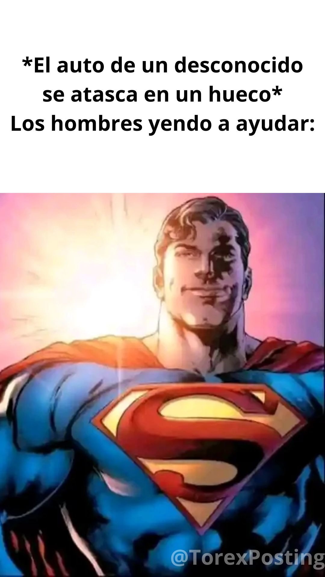 El Titulo se fue a ayudar a empujar un auto - meme
