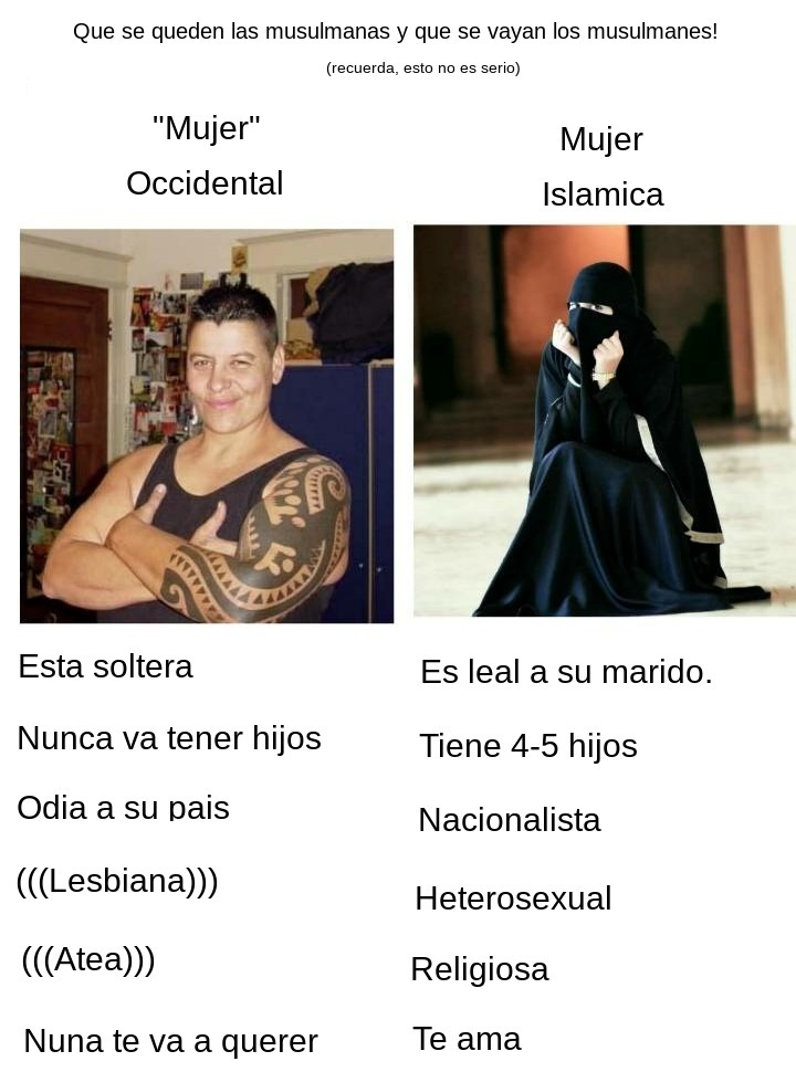 mujer islamica > "mujer" occidental - meme