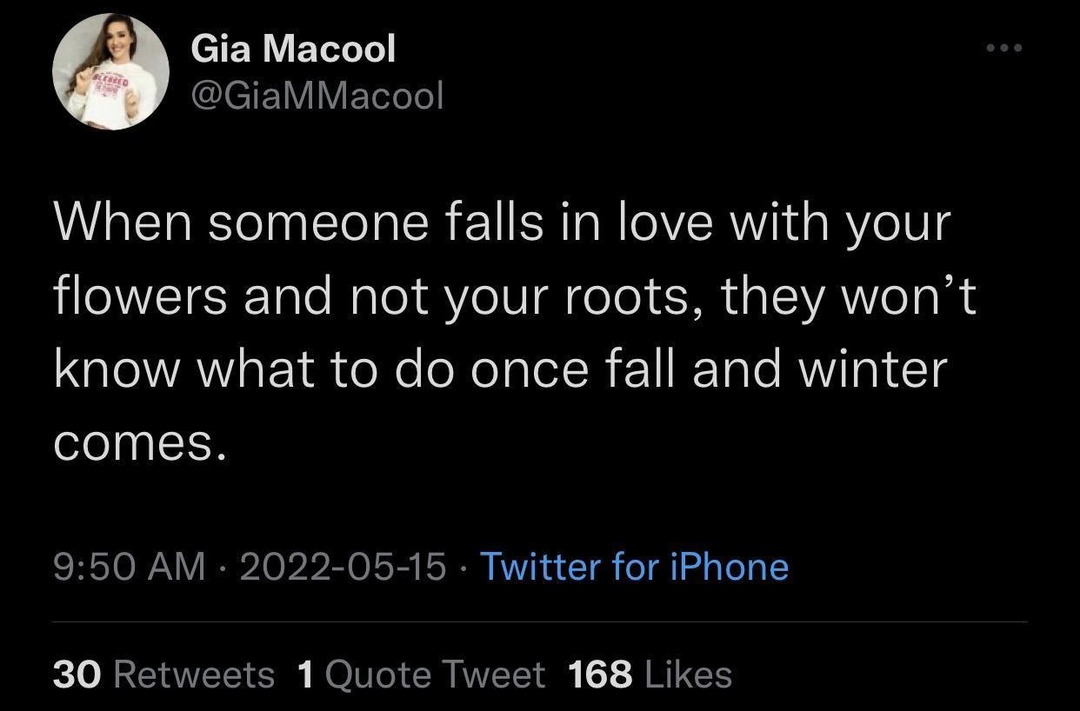 They loved your flowers, not your roots - meme