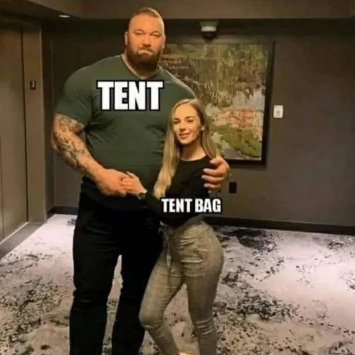 That's how you get your bag all stretched out - meme