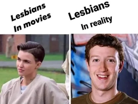Lesbians in reality - meme
