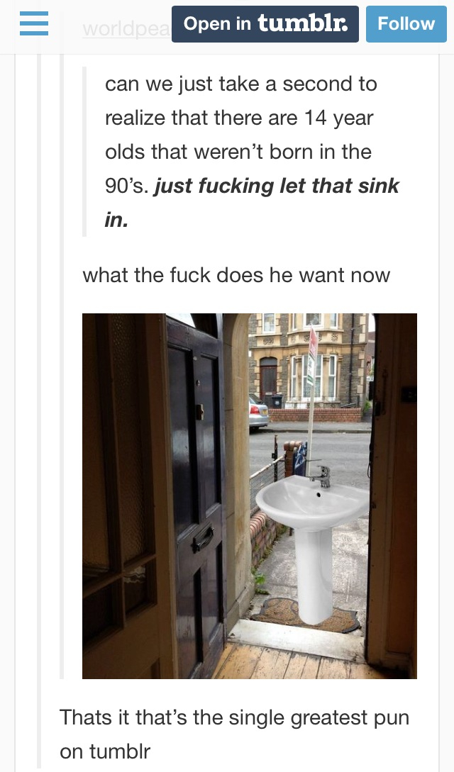 Don't be rude, let the sink in. - meme