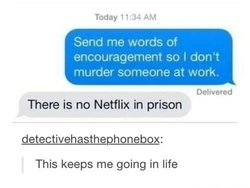 No Netflix in prison - meme