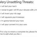 Unsettling threats
