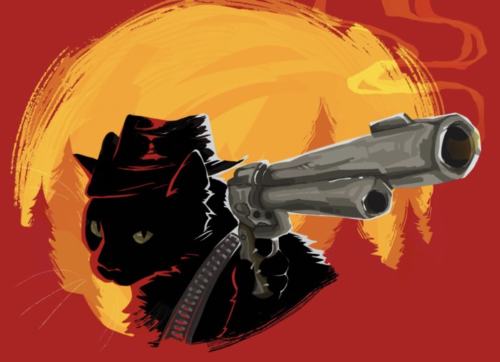 Cat with a gun meme