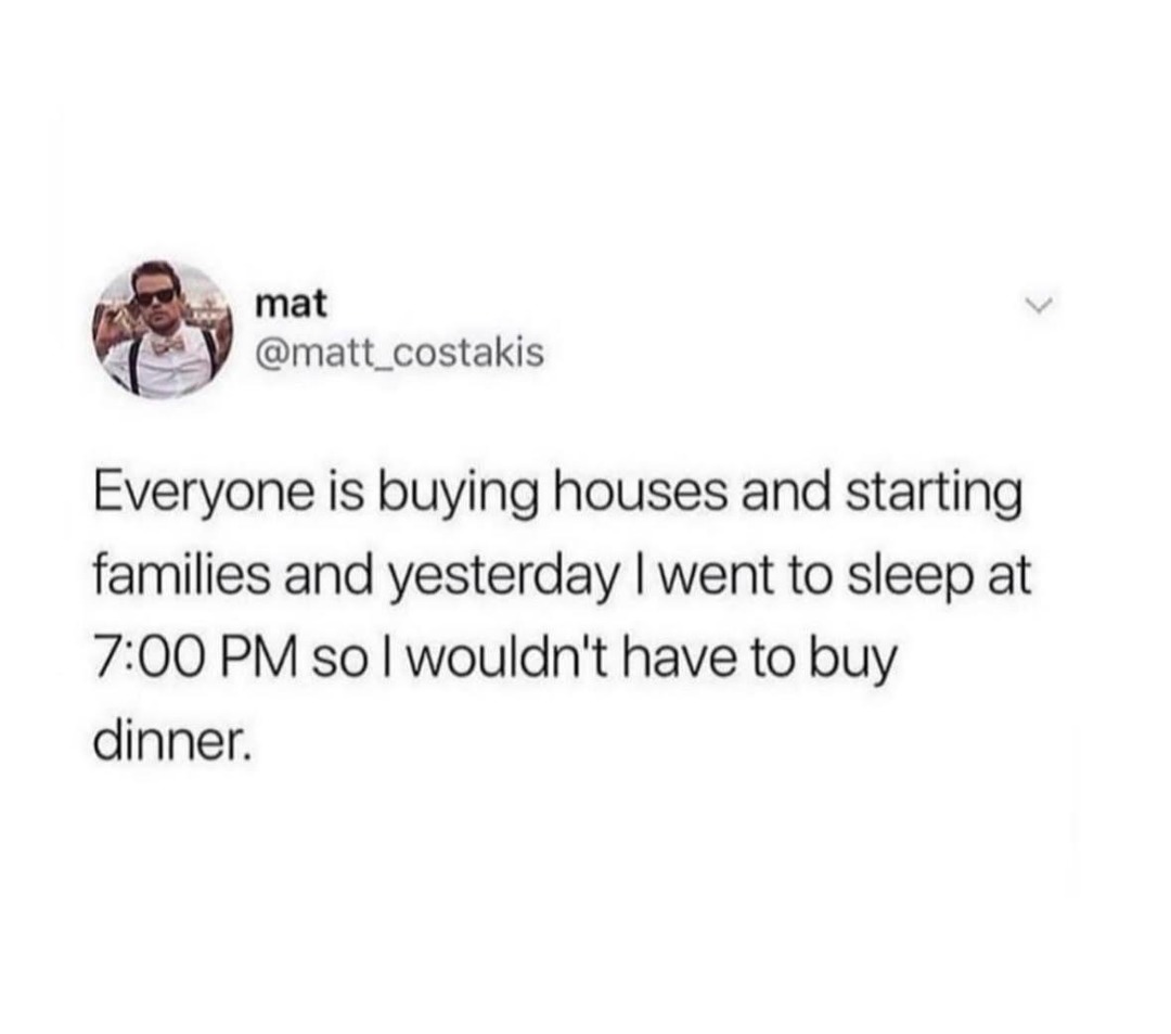 Watching others settle down while I tuck in early at seven - meme