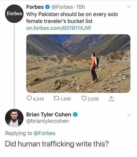 Human trafficking trips - meme