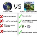 Mundo Minecraft vs mundo real