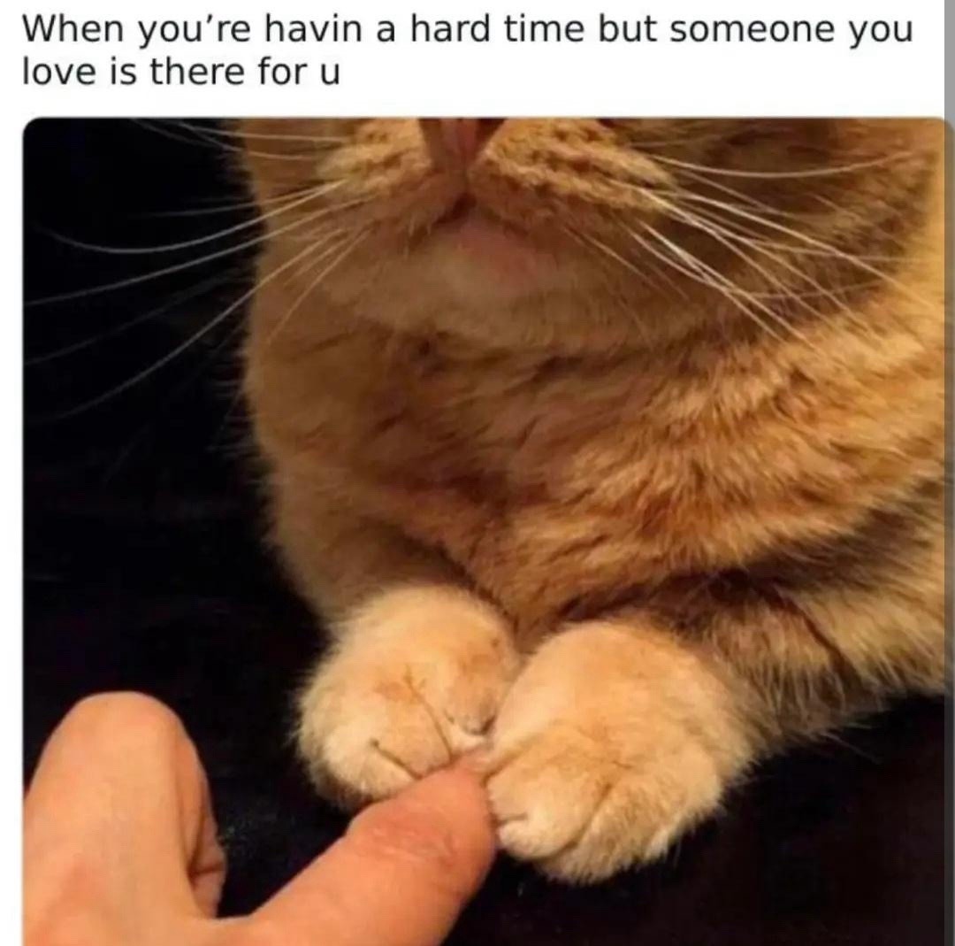 someone being there for you hits different - meme