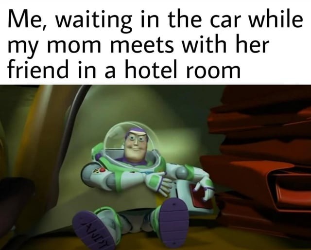 Me chillin in the car while mom's being real suspicious - meme