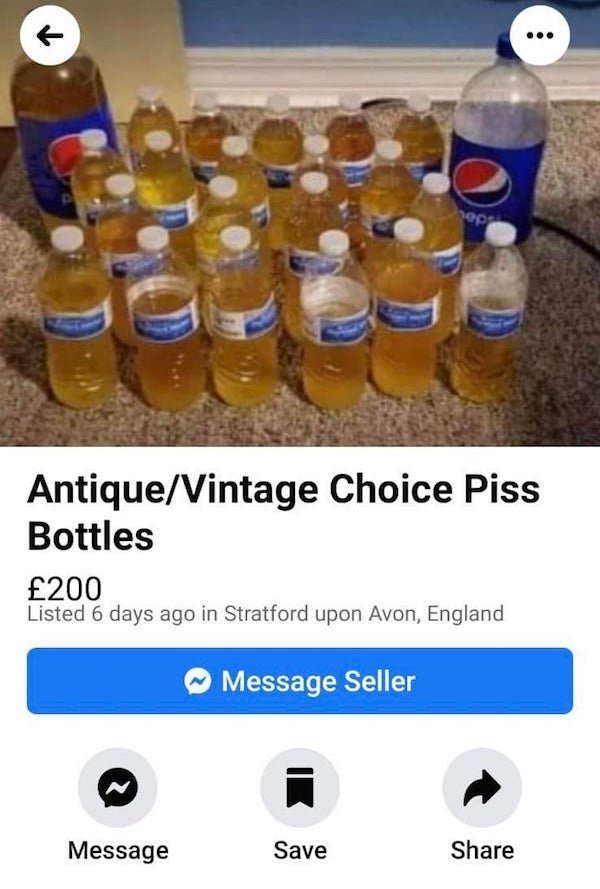 Choice piss bottles. - meme