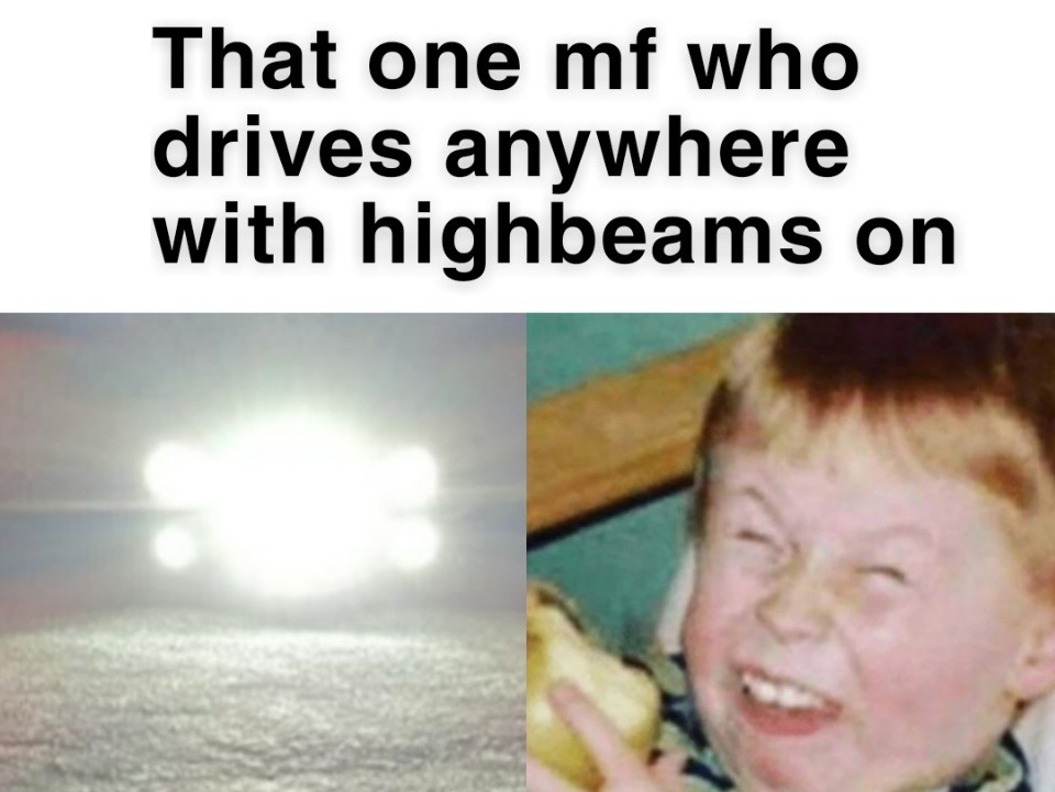 Semi trucks with 20 different lights be the worst during night - meme
