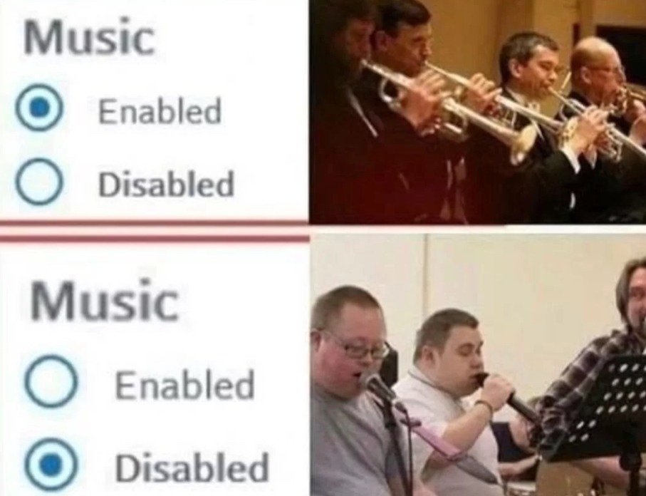 Disabled music - meme