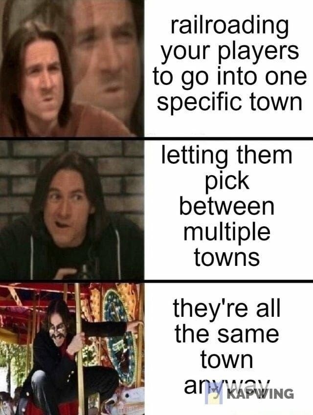 Choices are an illusion - meme