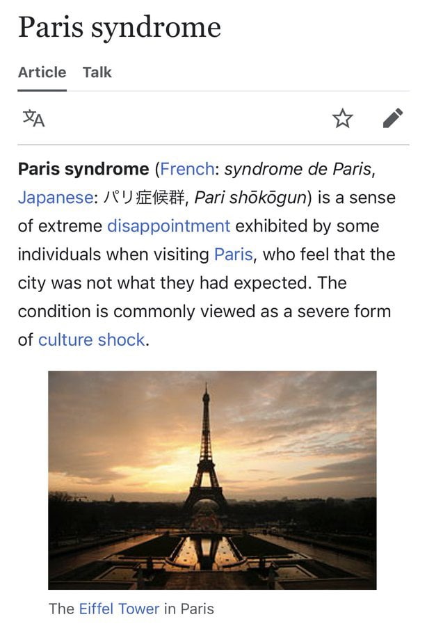 Everybody hates Paris, except Parisians - meme