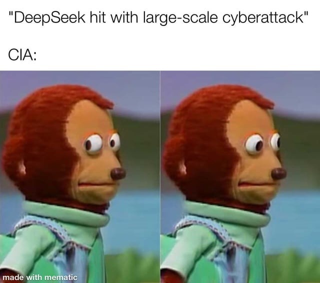 DeepSeek cyberattack meme