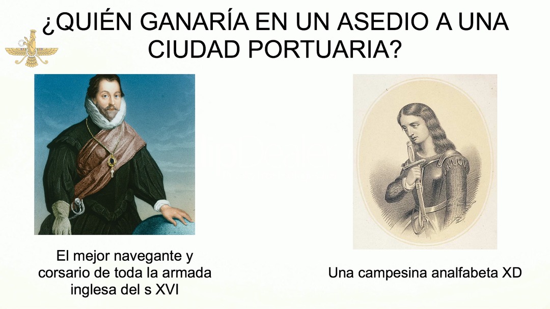 the virgin Francis Drake vs the Chad María Pita (sí, ganó la campesina) - meme