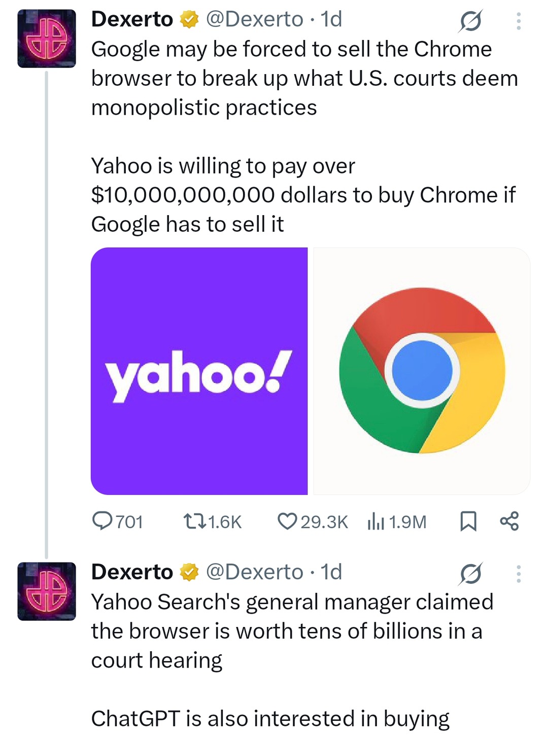 Google might have to sell Chrome and Yahoo's foaming at the mouth - meme