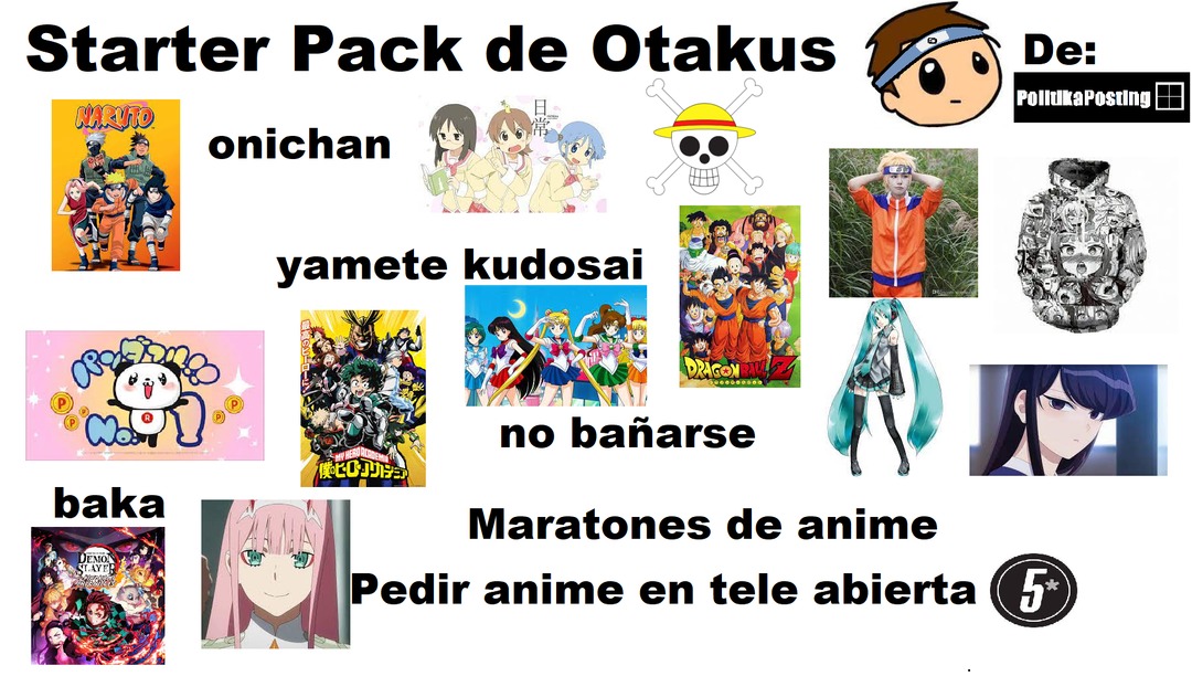 Otakus y su Starter Pack - meme