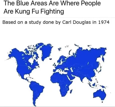 Kung fu fighting map - meme