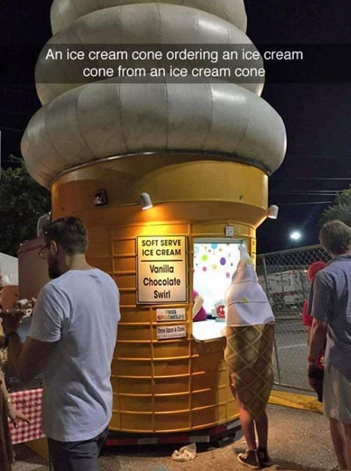 An ice cream cone - meme