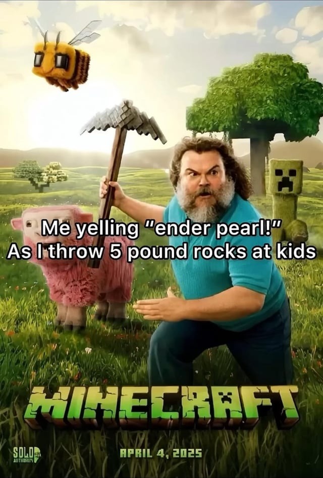 Yelling 'ender pearl' while throwing rocks at kids hits different - meme