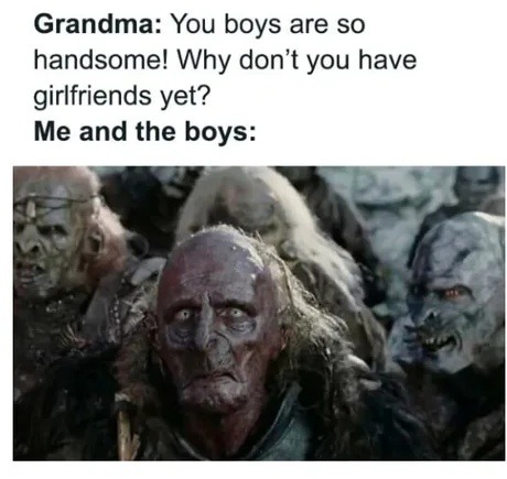 Grandma: Why no girlfriends? Me: The boys are enough - meme