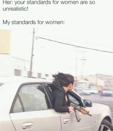 My standarts for women - meme