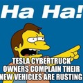 Tesla Cybertruck rusting meme