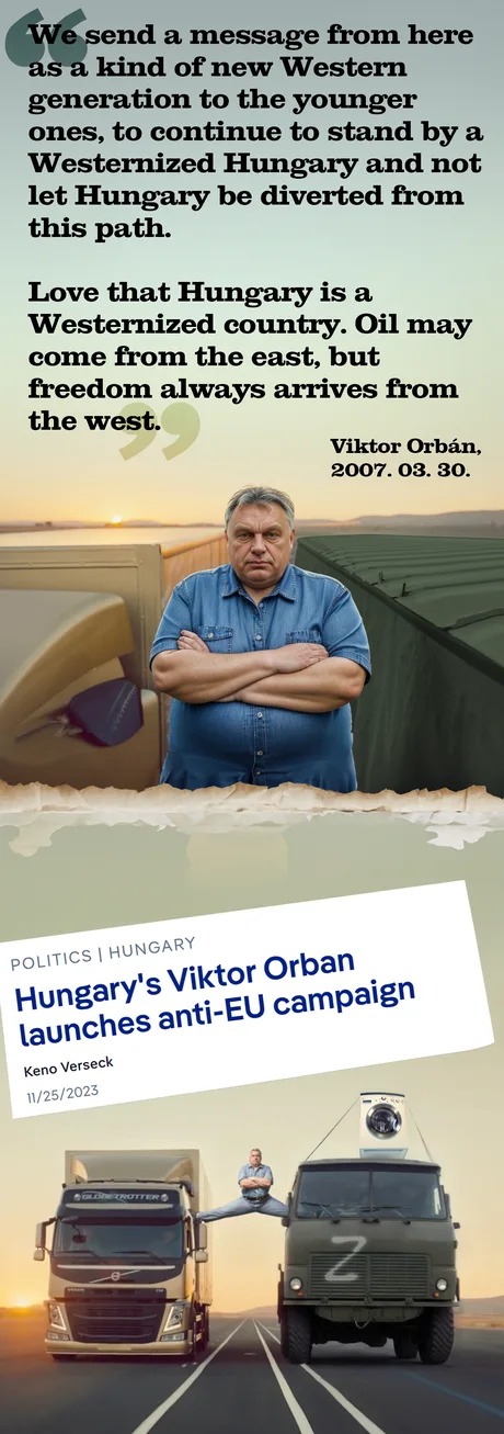 Hungary's Viktor Orban launches anti-EU campaign - meme