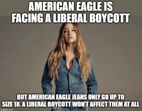 Boycotting a brand you can't even fit in is wild - meme