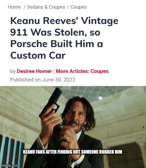 He doesn't have any pets, thankfully, but a custom built car is cool - meme