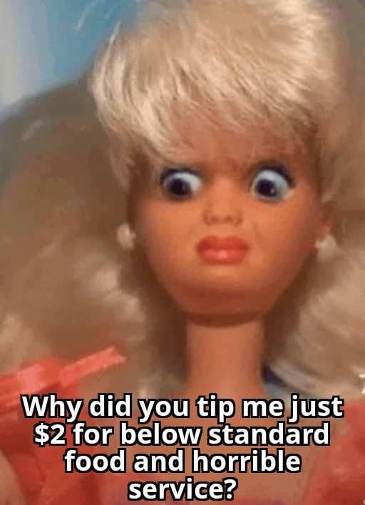 No tip for bad service - meme