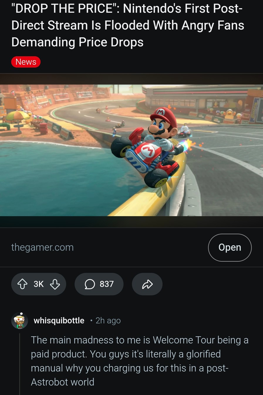 Nintendo fans after paying full price for a glorified tutorial - meme