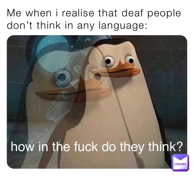 How do deaf people think? - meme