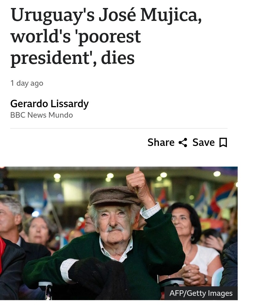 Jose Mujica, the world's chillest president, has passed - meme