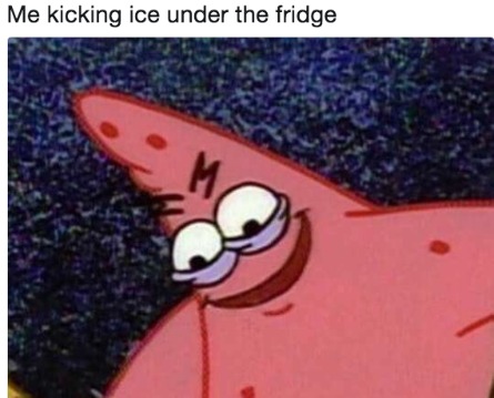 Ice under the fridge - meme