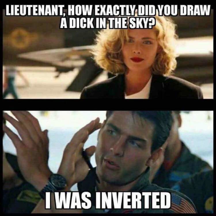 meme of maverick from Top Gun explaining how to draw in the sky