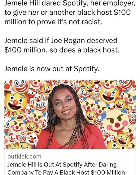 Jemele Hill dared Spotify - meme