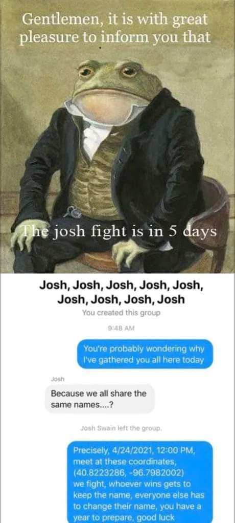 Josh title - meme