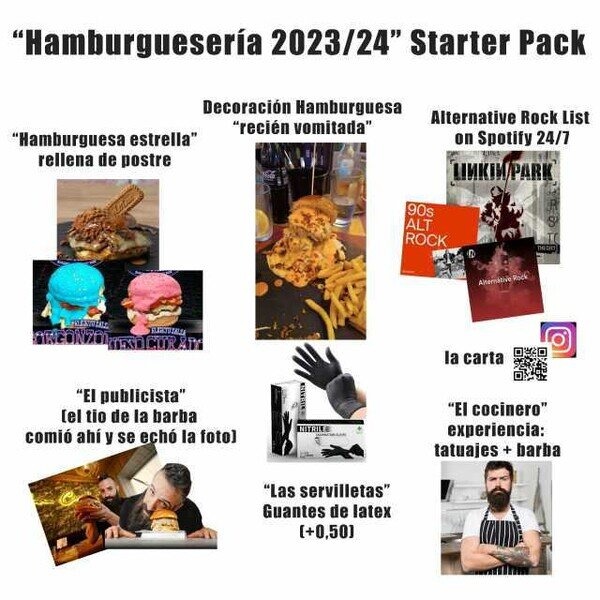Hamburgueserías 2024 Starter Pack - meme